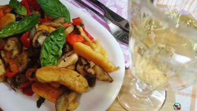 Macarrones de patatas con verduras