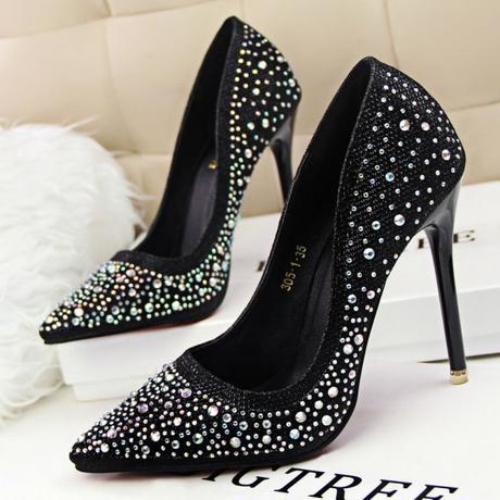 Zapatos joya: los modelos más brillantes de la temporada otoño-invierno 2015… 2015-nuevo-Real-cerró-medio-dedo-b-m-plataforma-zapatos-más-nuevos-brillantes-mujeres-bombea-los