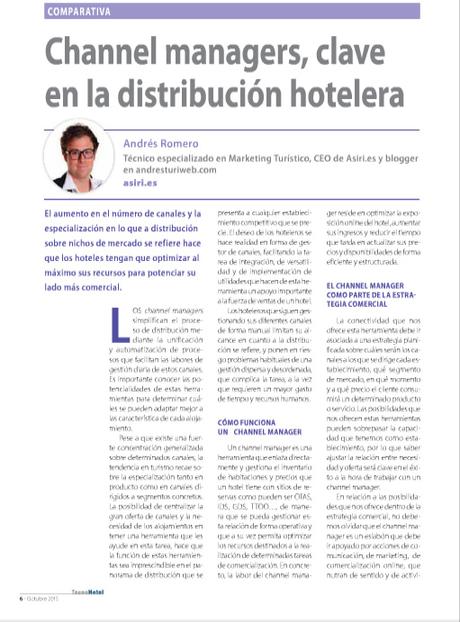 Artículo Channel Manager Tecnohotel