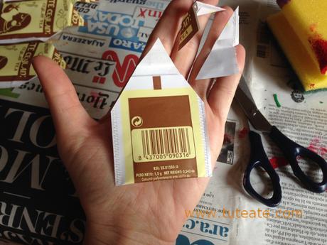 Tutorial para hacer un calendario de Adviento reciclando sobres de té