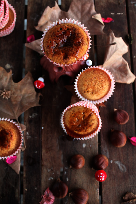 Magdalenas de castañas y toffe