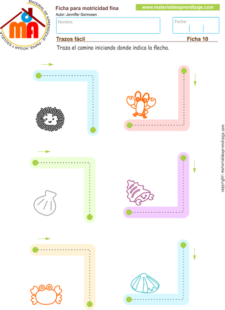 Grafomotricidad: Trazos fácil 10