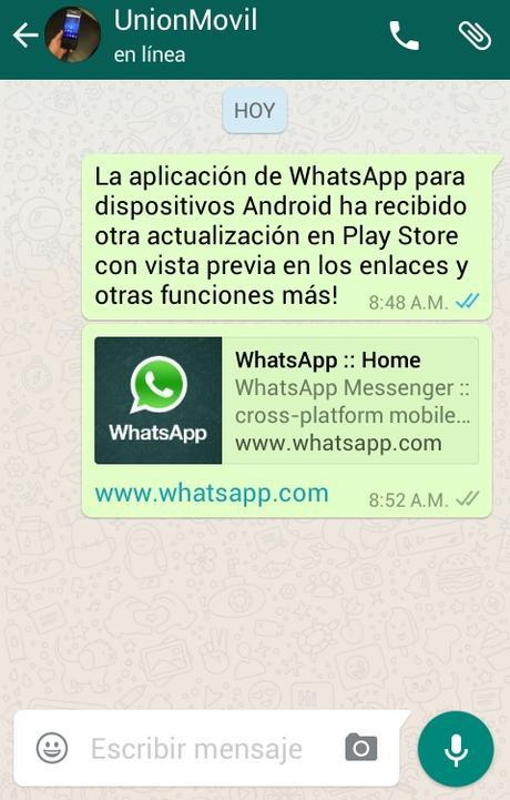WhatsApp para Android se actualiza con vista previa en los enlaces que envías y recibes IMG_20151125_092743
