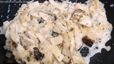 TALLARINES DE CALABACIN CON BOLETUS Y ALBAHACA