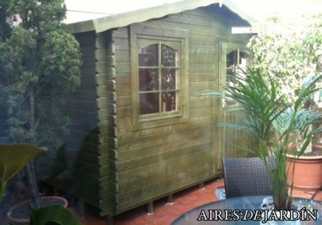 RESULTADO INSTALACION POR LOS INSTALADORES DE AIRES DE JARDIN DE CASETA DE MADERA DALIA EN BARCELONA