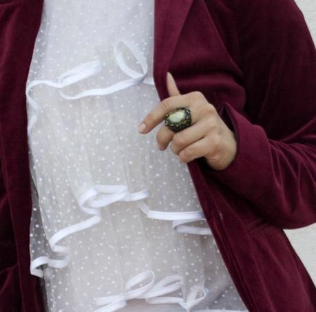 Chaqueta de Terciopelo y Top Plumetti- Velvet Jacket and Pumetti Top