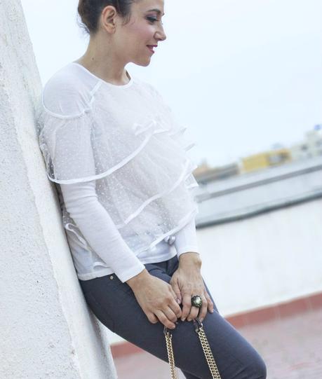 Chaqueta de Terciopelo y Top Plumetti- Velvet Jacket and Pumetti Top