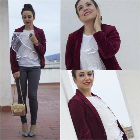 Chaqueta de Terciopelo y Top Plumetti- Velvet Jacket and Pumetti Top
