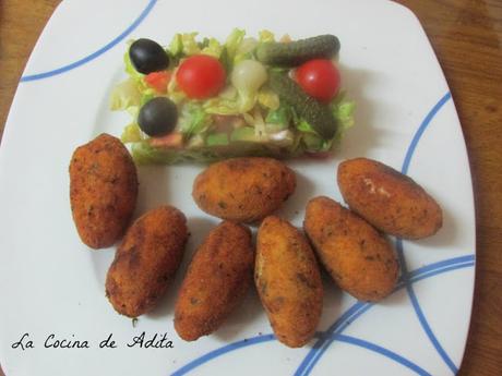 Croquetas de jamón y boletus