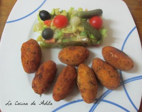 Croquetas de jamón y boletus