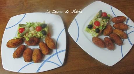 Croquetas de jamón y boletus