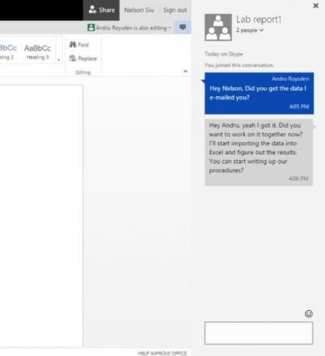 Chatear en Office Online