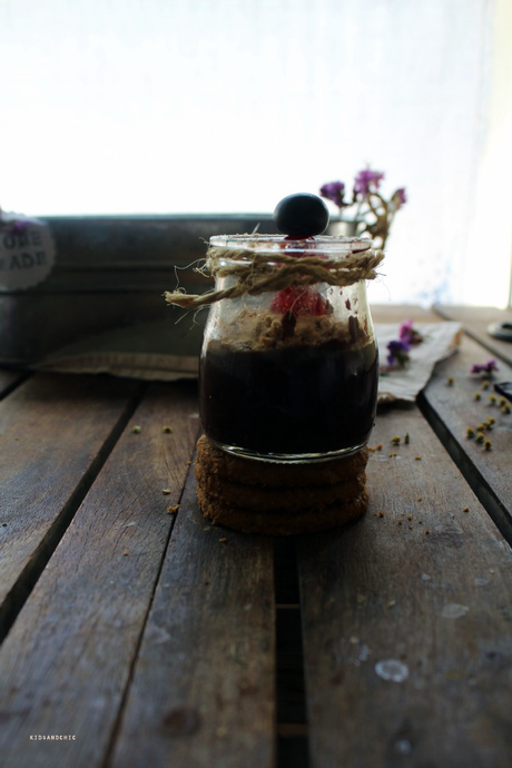 Mousse de chocolate y  galletas  . Receta para principiantes