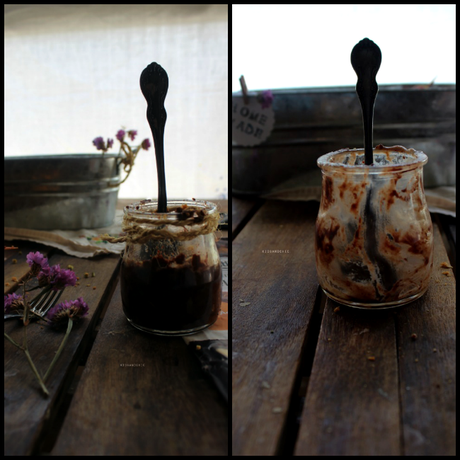 Mousse de chocolate y  galletas  . Receta para principiantes