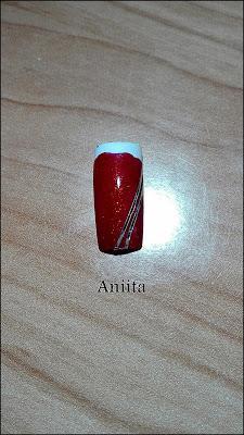 Nail Art Navideño/Rojo y Plata/ Ana María De CPEGPDYPF