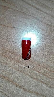 Nail Art Navideño/Rojo y Plata/ Ana María De CPEGPDYPF