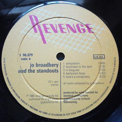Jo Broadbery and the Standouts -S.T Lp 1981