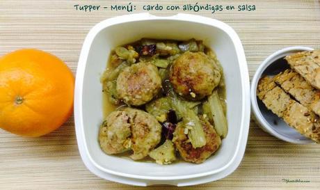 Cardo con albóndigas en salsa etiqueta