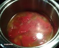 Crema de piquillo y morcilla