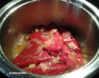 Crema de piquillo y morcilla