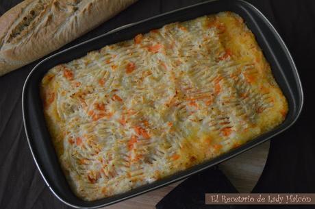 Cottage Pie con zanahorias o pastel de carne inglés - Reto #elasaltablogs