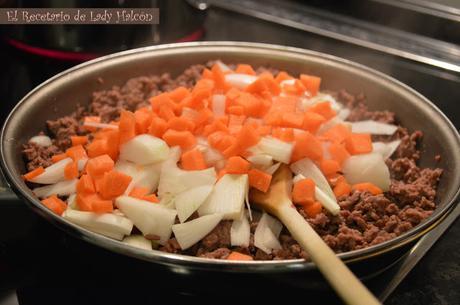 Cottage Pie con zanahorias o pastel de carne inglés - Reto #elasaltablogs