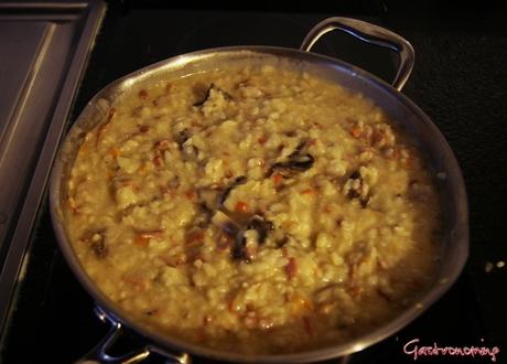 Risotto de panceta y negrillas