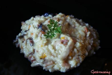 Risotto de panceta y negrillas