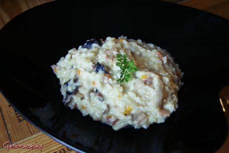 Risotto de panceta y negrillas