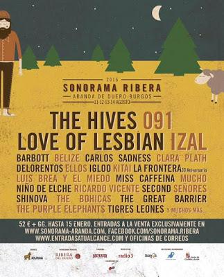 El Sonorama 2016 suma a The Hives, Love of Lesbian, Izal, Second, Delorentos, Miss Caffeina, Ellos, Kitai...