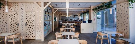 Diseño interior en cafetería de Tel Aviv