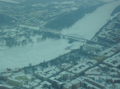 Szeged congelado y desde el aire