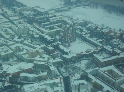 Szeged congelado y desde el aire