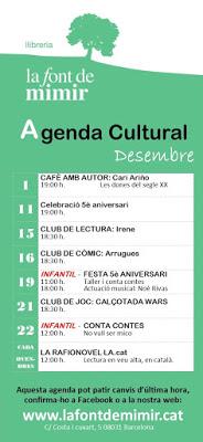 NEWS La Font de Mimir: Actividades culturales y literarias mes de Diciembre