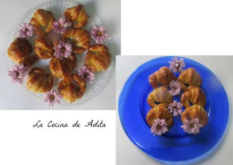 Cruasanes, rellenos de crema de vainilla