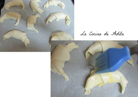 Cruasanes, rellenos de crema de vainilla