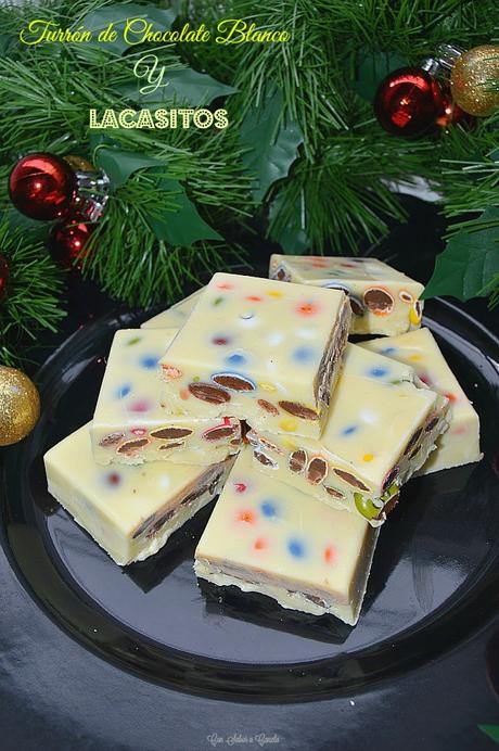 Turrón blanco con lacasitos