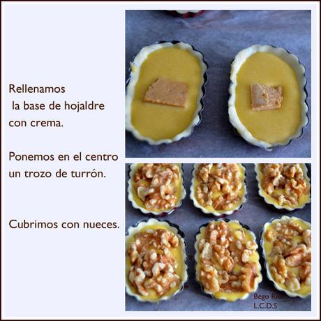 Barquetas de turrón y nueces