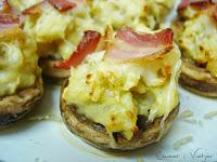 Champiñones rellenos de patata y beicon‏