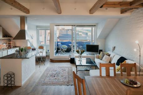 planta abierta piso casa sin puertas interiores estilo nórdico escandinavo distribución diáfana decoración viviendas pequeñas decoración mini pisos decoración atico nordico blog decoración nórdica 