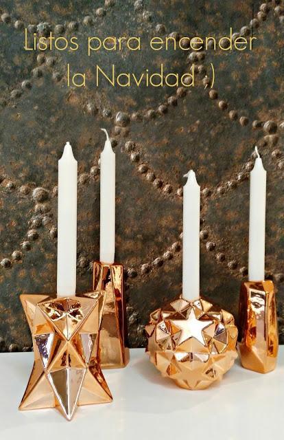 CANDELABROS PARA UNA NAVIDAD EN COLOR BRONCE