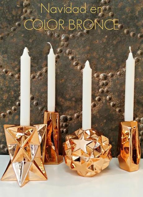 CANDELABROS PARA UNA NAVIDAD EN COLOR BRONCE