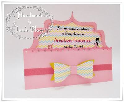 Invitación Baby Shower - Colorful Chevrons & Big Bow.