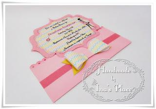 Invitación Baby Shower - Colorful Chevrons & Big Bow.