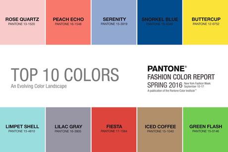 Paleta de colores con los diez de la próxima temporada de Pantone 