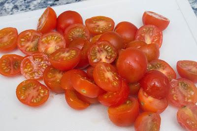 Quiché de pera, mozarella y cherrys