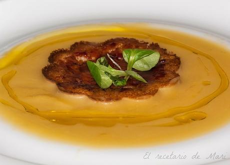 crema de calabaza con flan de queso 1