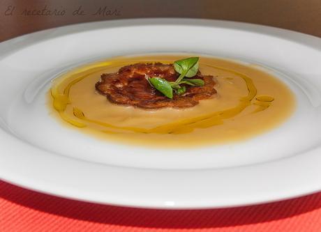 crema de calabaza con flan de queso