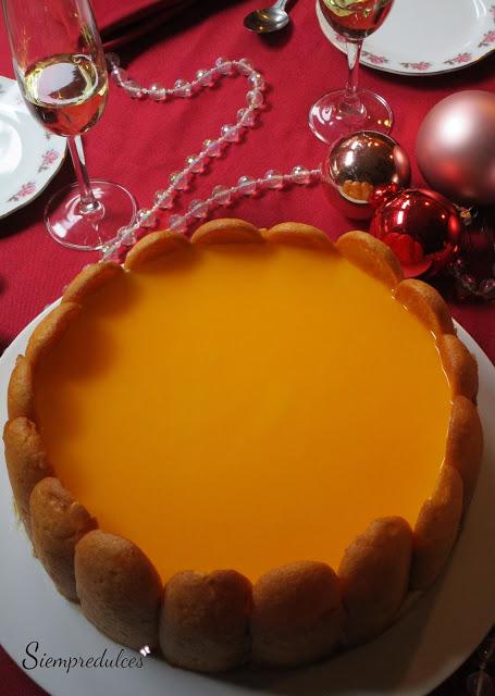 Carlota o Charlota de caqui y mandarina (Idea para Navidad)