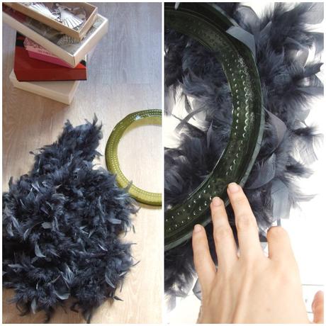 diy corona de plumas